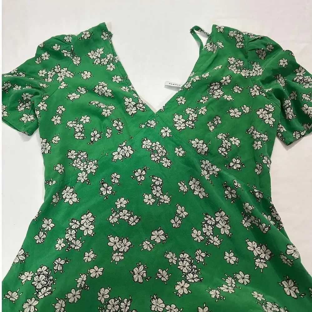 P.A.R.O.S.H. Women’s Large 100 % Silk Floral Midi Dress Cottagecore Garden Party